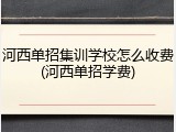 河西单招集训学校怎么收费(河西单招学费)