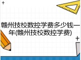 赣州技校数控学费多少钱一年(赣州技校数控学费)