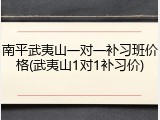 南平武夷山一对一补习班价格(武夷山1对1补习价)