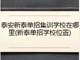 泰安新泰单招集训学校在哪里(新泰单招学校位置)