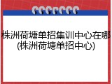 株洲荷塘单招集训中心在哪(株洲荷塘单招中心)