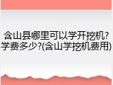 含山县哪里可以学开挖机?学费多少?(含山学挖机费用)