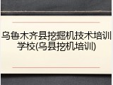 乌鲁木齐县挖掘机技术培训学校(乌县挖机培训)