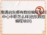 南通启东哪有数控编程培训中心中职怎么样(启东数控编程培训)