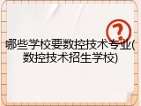 哪些学校要数控技术专业(数控技术招生学校)
