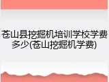 苍山县挖掘机培训学校学费多少(苍山挖掘机学费)