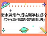 衡水冀州单招培训学校哪个最好(冀州单招培训优选)