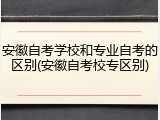 安徽自考学校和专业自考的区别(安徽自考校专区别)