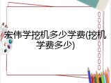 宏伟学挖机多少学费(挖机学费多少)