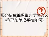 邢台桥东单招集训学校怎么样(邢东单招学校如何)