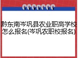 黔东南岑巩县农业职高学校怎么报名(岑巩农职校报名)