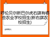 呼伦贝尔新巴尔虎右旗有哪些农业学校招生(新右旗农校招生)