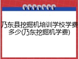 乃东县挖掘机培训学校学费多少(乃东挖掘机学费)