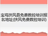 宝鸡扶风县免费数控培训报名地址(扶风免费数控培训)