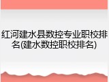 红河建水县数控专业职校排名(建水数控职校排名)