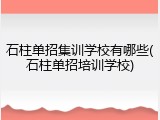 石柱单招集训学校有哪些(石柱单招培训学校)