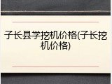 子长县学挖机价格(子长挖机价格)