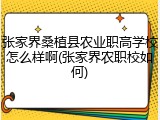 张家界桑植县农业职高学校怎么样啊(张家界农职校如何)