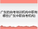 广东的自考培训机构中职有哪些(广东中职自考机构)