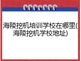 海陵挖机培训学校在哪里(海陵挖机学校地址)