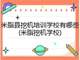 米脂县挖机培训学校有哪些(米脂挖机学校)