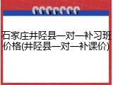 石家庄井陉县一对一补习班价格(井陉县一对一补课价)