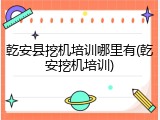 乾安县挖机培训哪里有(乾安挖机培训)