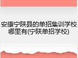 安康宁陕县的单招集训学校哪里有(宁陕单招学校)