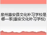 泉州惠安县文化补习学校是哪一家(惠安文化补习学校)