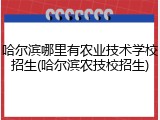 哈尔滨哪里有农业技术学校招生(哈尔滨农技校招生)