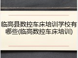 临高县数控车床培训学校有哪些(临高数控车床培训)