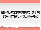 和林格尔县挖掘机技校上哪找(和林格尔挖掘机学校)