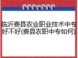 临沂费县农业职业技术中专好不好(费县农职中专如何)