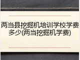两当县挖掘机培训学校学费多少(两当挖掘机学费)