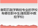 衡阳石鼓学数控专业的学校有哪些职中生(衡阳职中数控学校)