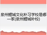 泉州鲤城文化补习学校是哪一家(泉州鲤城补校)