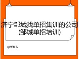济宁邹城找单招集训的公司(邹城单招培训)