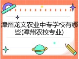 漳州龙文农业中专学校有哪些(漳州农校专业)