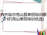 齐齐哈尔克山县单招培训哪个好(克山单招培训优选)