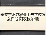 泰安宁阳县农业中专学校怎么样(宁阳农校如何)
