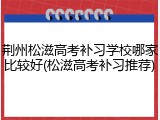 荆州松滋高考补习学校哪家比较好(松滋高考补习推荐)