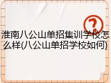 淮南八公山单招集训学校怎么样(八公山单招学校如何)