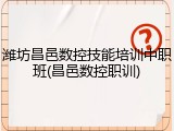 潍坊昌邑数控技能培训中职班(昌邑数控职训)