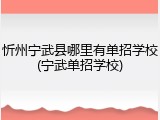 忻州宁武县哪里有单招学校(宁武单招学校)