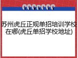 苏州虎丘正规单招培训学校在哪(虎丘单招学校地址)