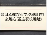 普洱孟连农业学校地址在什么地方(孟连农校地址)