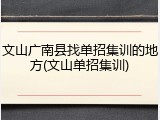 文山广南县找单招集训的地方(文山单招集训)