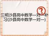 三明沙县高中数学一对一补习(沙县高中数学一对一)