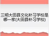 三明大田县文化补习学校是哪一家(大田县补习学校)
