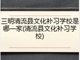 三明清流县文化补习学校是哪一家(清流县文化补习学校)